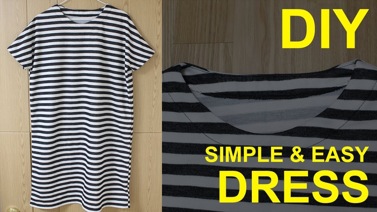 [ENG sub] 초간단 원피스 만들기 / 안단있는 네크라인 DIY dress easily [소잉타임즈]