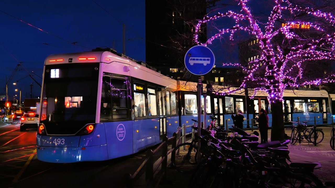 Spårvagnar runt Järntorget i Göteborg - Nov 2023 - 4k60