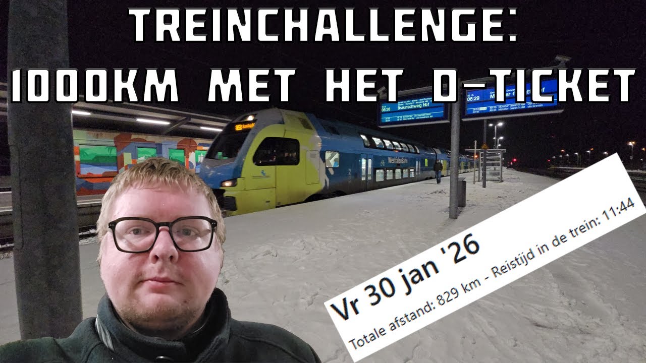 Treinchallenge: 1000 kilometer afleggen met het D-Ticket! (poging 1)