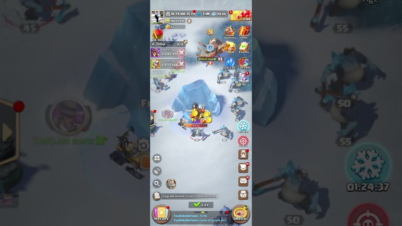 Dark War Survival Frozen Rescue Yeti and Small animals#games#gaming#gameplay#wargames 