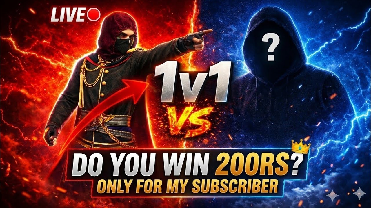 LIVE: Me vs My Subscribers | Win ₹200 in 1v1 Custom Room 🔥