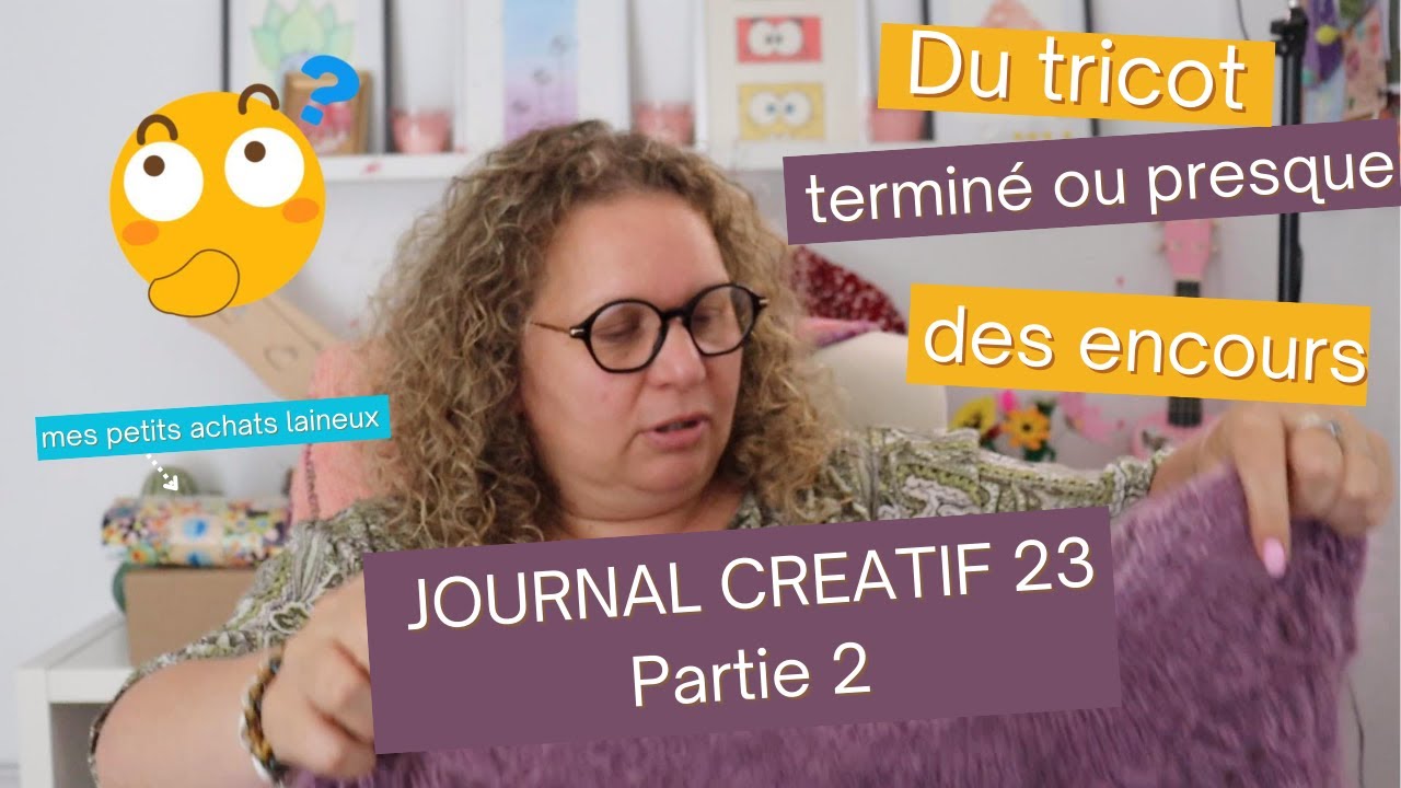 Journal Créatif 23   PARTIE N°2   🧶🧶tricots terminés, encours et des achats👛👛