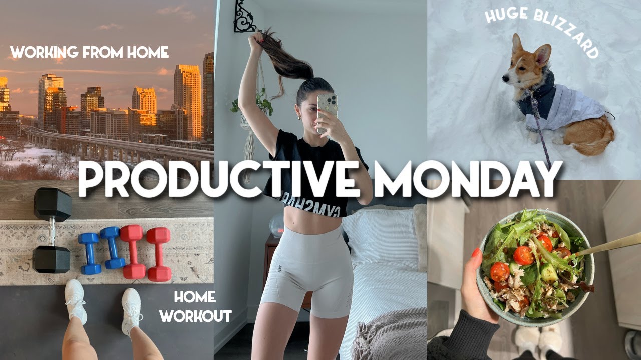 Home leg workout, Staying productive + A HUGE BLIZZARD | VLOG