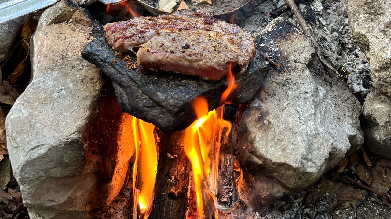 Cooking on a rock