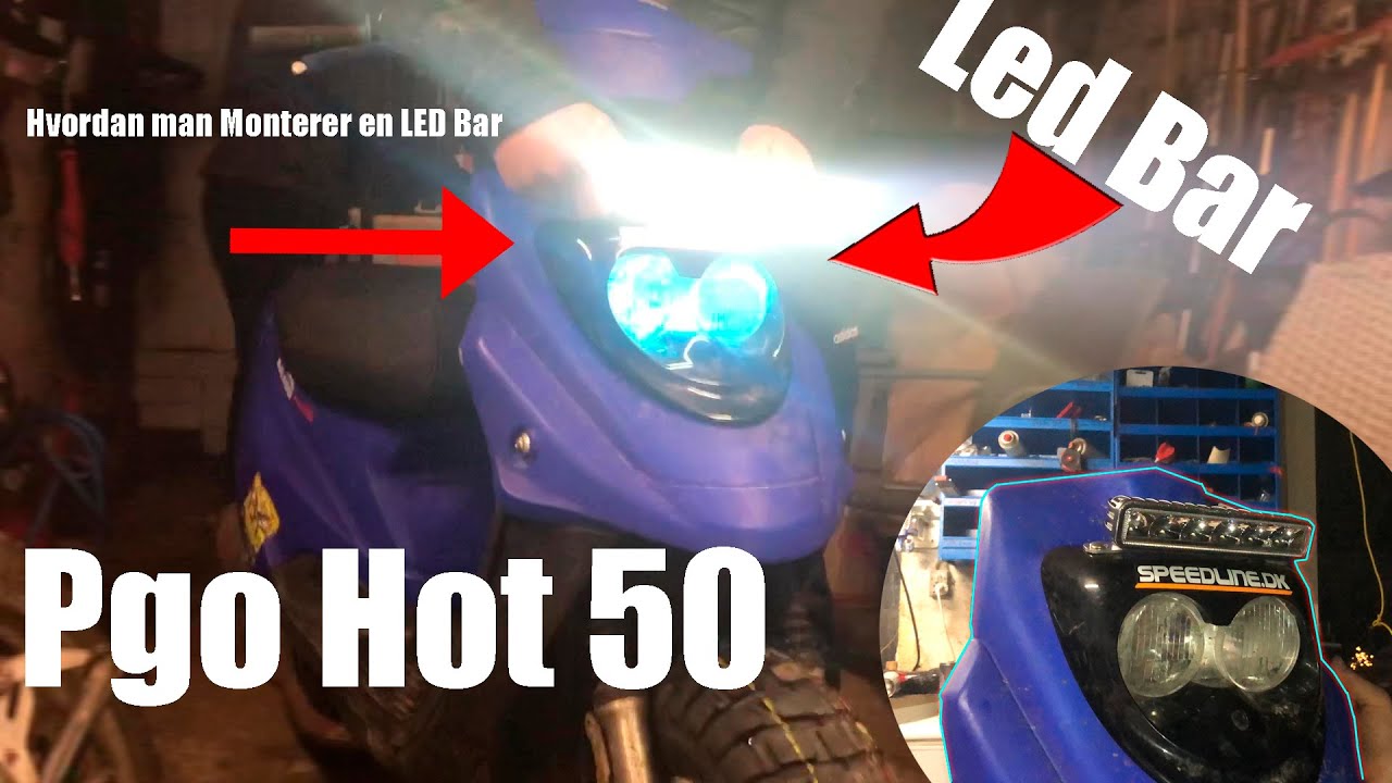 Sætter LED bar på Hot 50 | Hvordan man montere en LED bar | Dansk Knallert