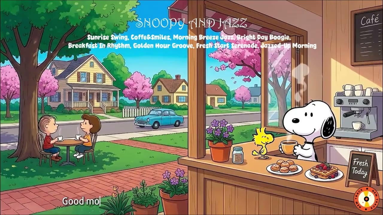 Coffee Shop with Snoopy ☕ Relaxing Jazz Music for Study, Work & a Calm Day