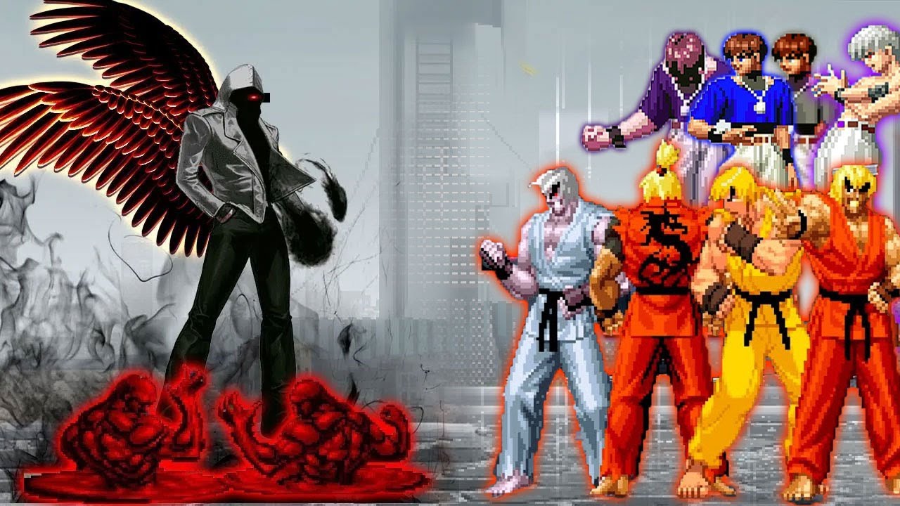 [Mugen KOF] Хейе Иори Ягами против непобедимой команды Криса и Кена.