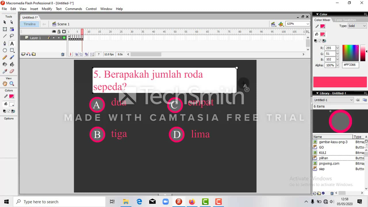 TUTORIAL MEMBUAT QUIZ BY MACROMEDIA FLASH- #gampangbgt