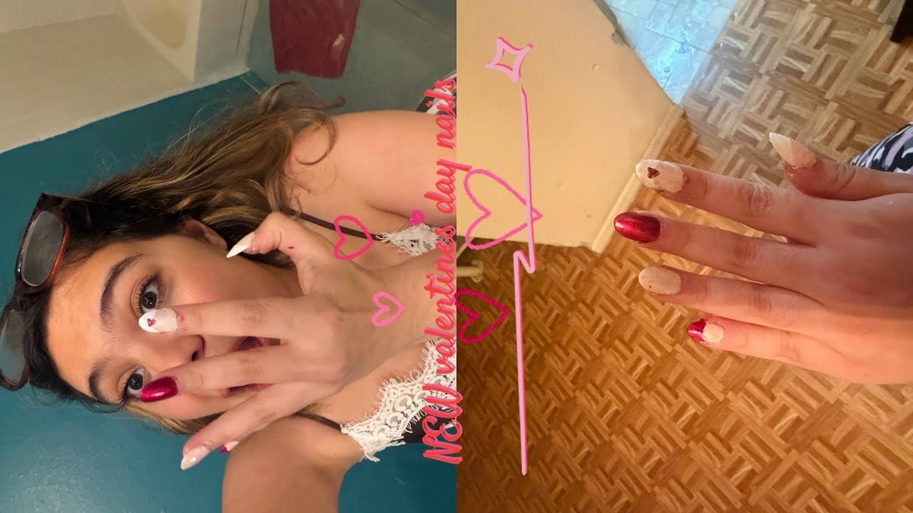 Doing my Valentine’s Day nails ! what do they look like !? are they cute ? Do I like them!? 💅💖 #fypシ