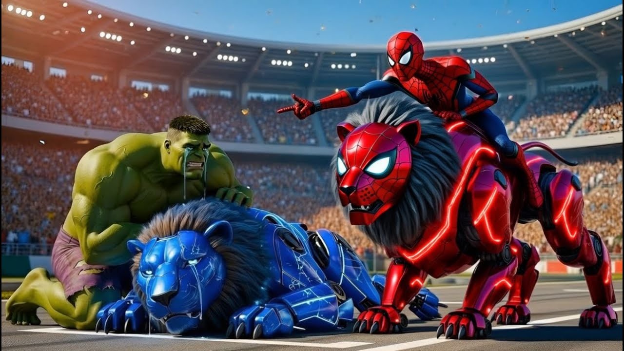 SPIDERMAN vs Legendary Lion 🦁 | Epic Racing Championship ⚡ AI Action