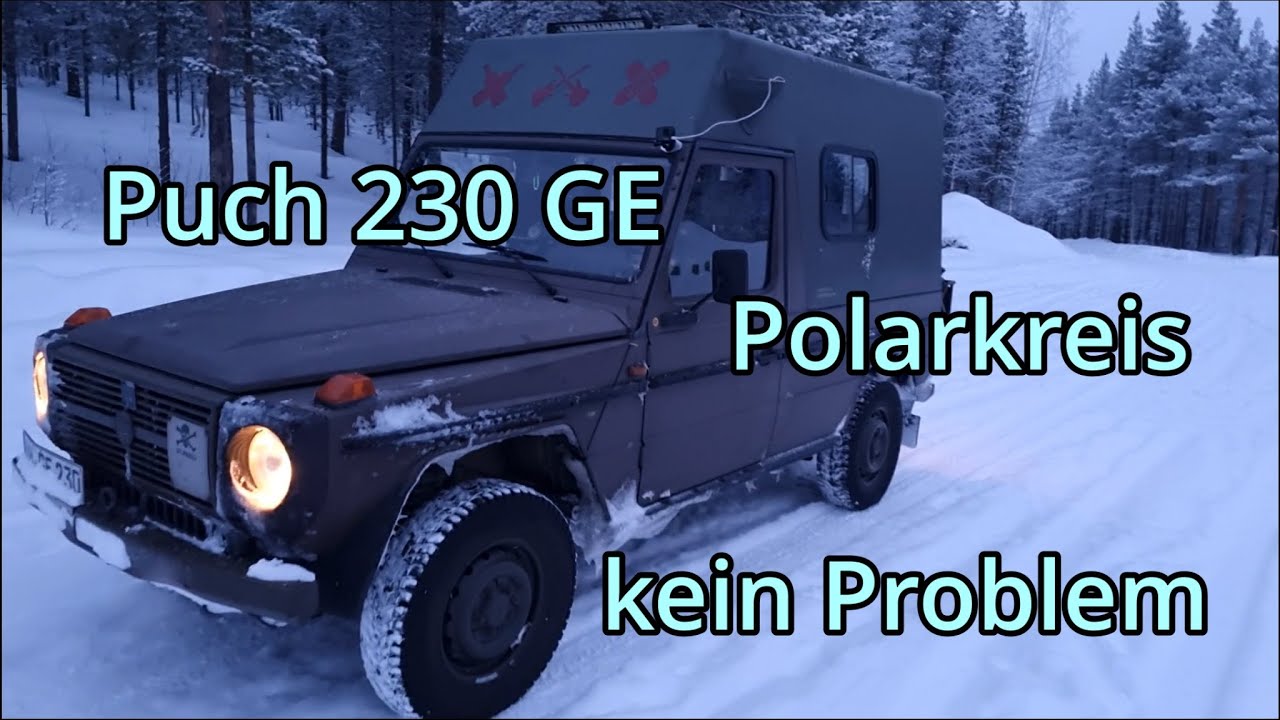 Tag 3    Schwedisch Lappland. Das Auto (Puch 230 GE) im Autotestgebiet