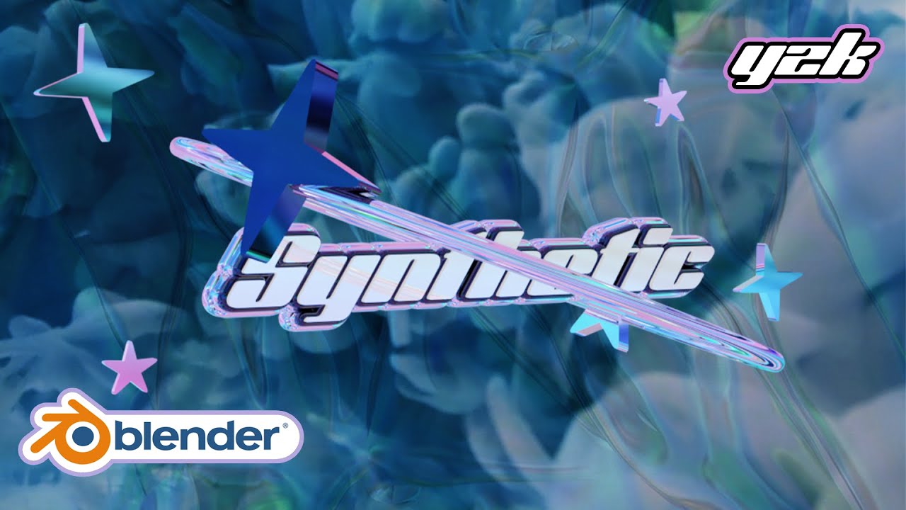 Iridescent Y2K Logo In Blender (Beginner Friendly)