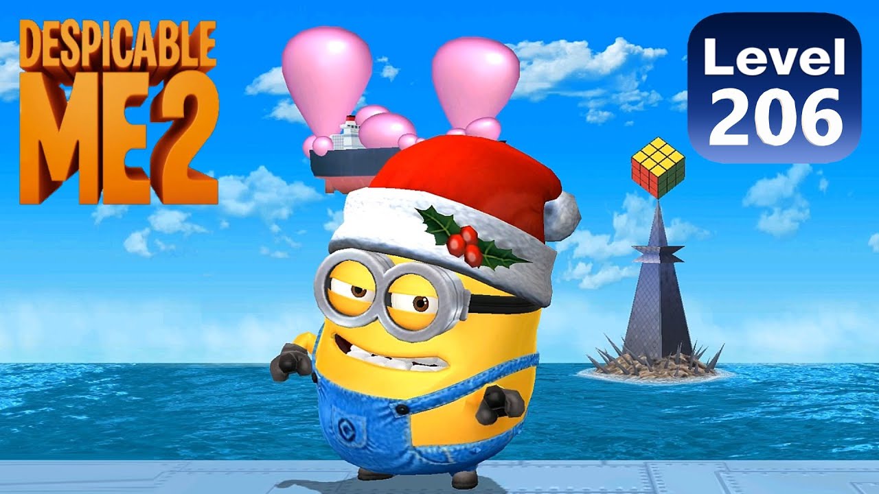 Minion Rush Santa Jerry minion run Bratts Lair level 206 Xbox PC gameplay Despicable me 2 minions