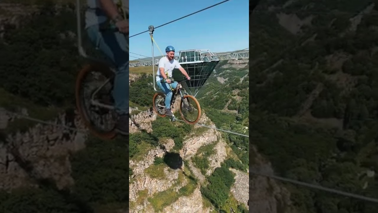 Georgia zip line Diamond bridge Dashbashi canyon | Стеклянный мост Грузия каньон Дашбаши Цалка