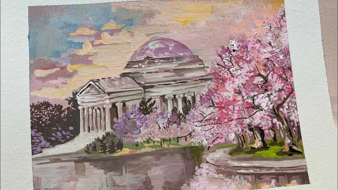 Cherry Blossom Sunset 보랏빛 노을과 벚꽃풍경