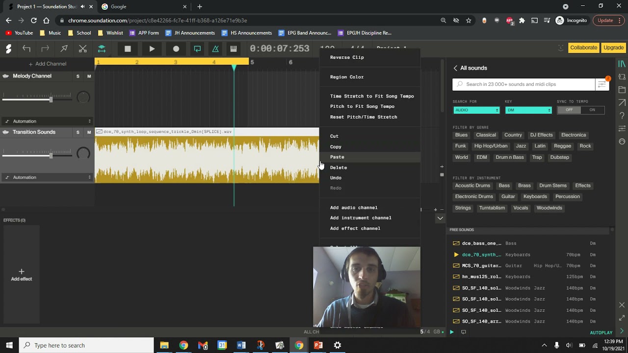Soundation Tutorial 1B, Using Audio Channels