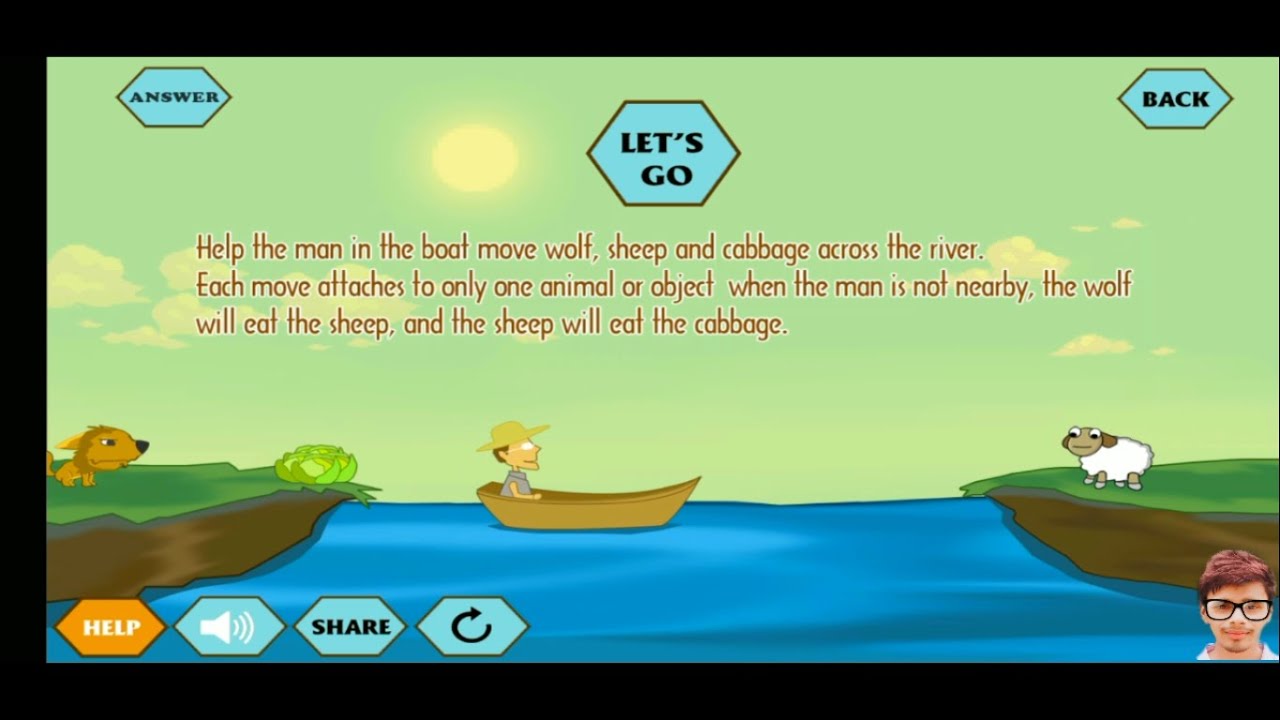 Logic 1 of River Crossing IQ Game | River Crossing Level 1 | #LogicalTest #IQTest