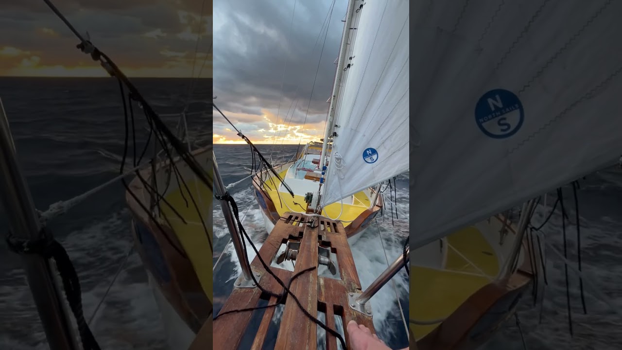 Absolutely ripping up the Atlantic Ocean! Westsail32 Mighty Sparrow