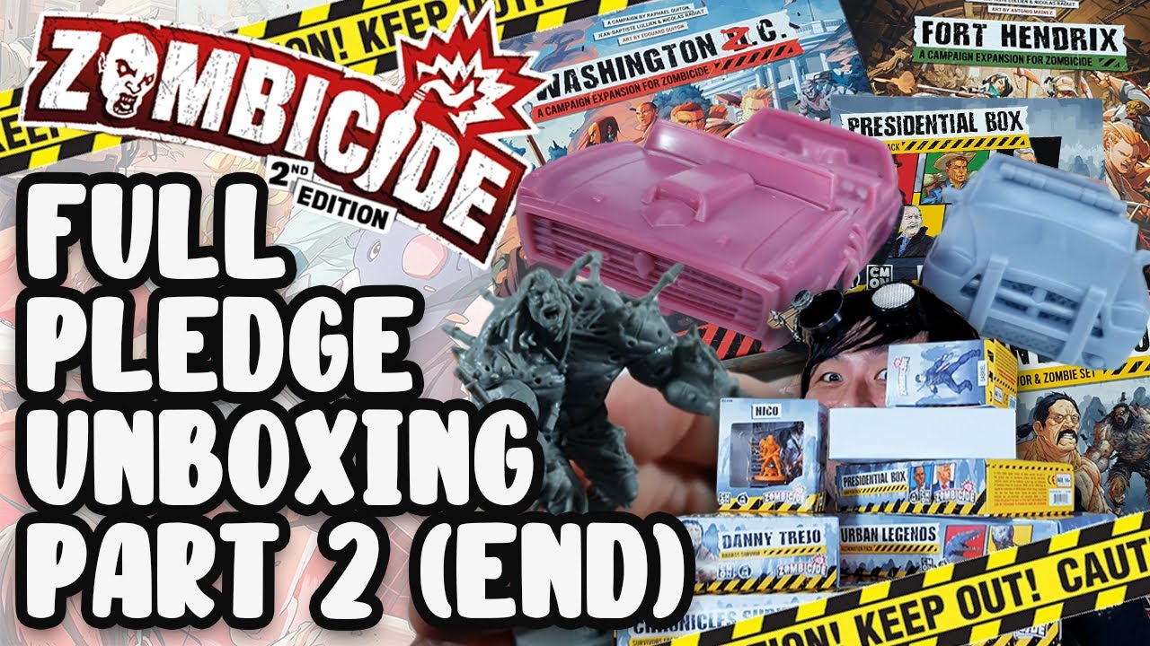 Zombicide 2nd Edition unboxing Part 2 | Washington ZC | Fort Hendrix | 3D Cars | Danny Trejo & more!