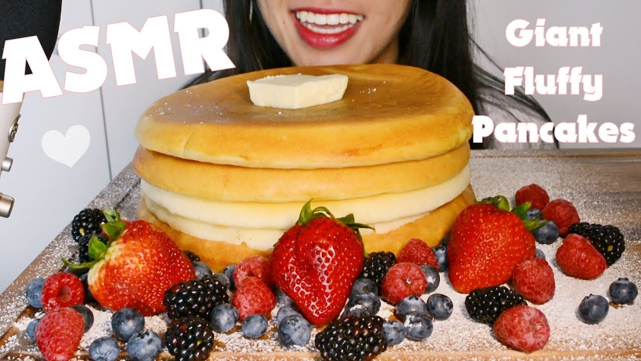 ASMR GIANT FLUFFY PANCAKES - EATING SOUNDS - Collab with Abbey ASMR