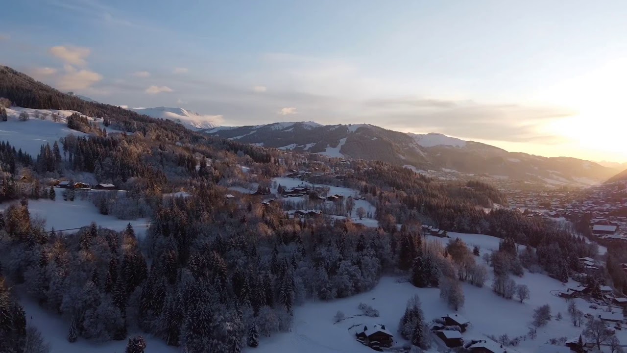 Megève under the snow 2020 Drone aerial footage