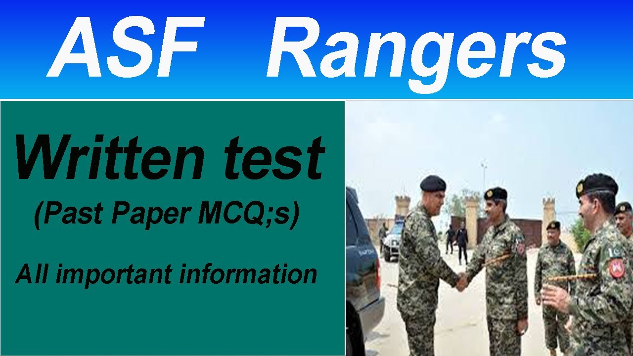Rangers(SI, Sepoy) ,ASF(ASi or Corporal) written test prepararion(General knowledge MCQ's)