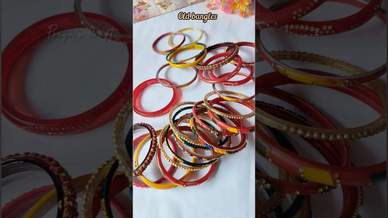 Old bangles craft ideas #shorts #diy #priyazkraft #trending #diycrafts