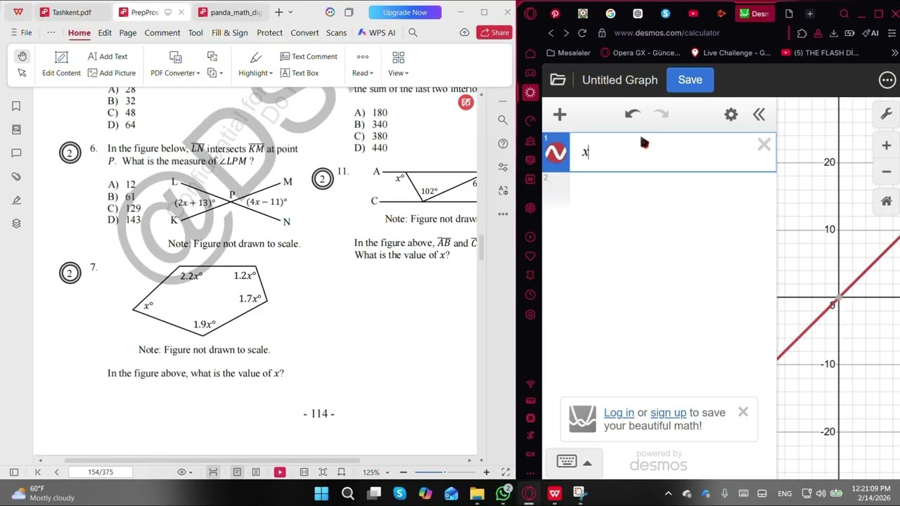 SAT math lines and angels