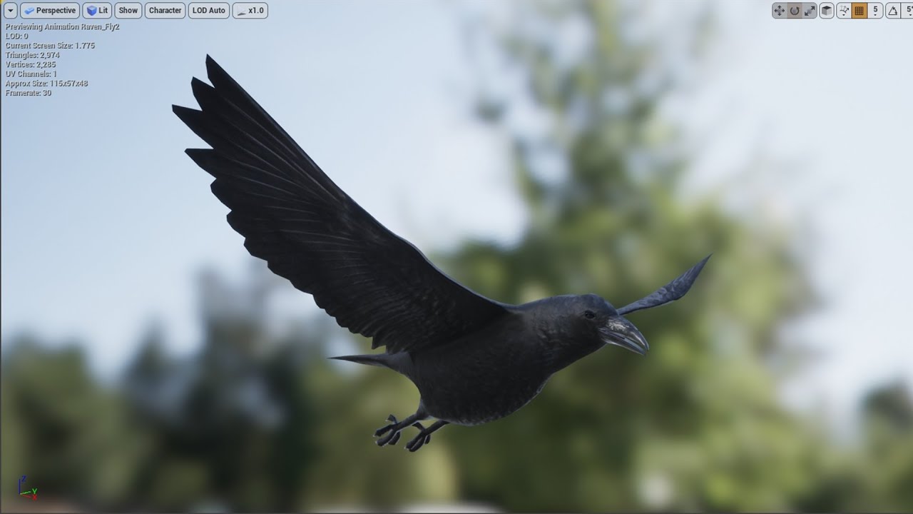 Medhue Raven in Unreal Engine!!