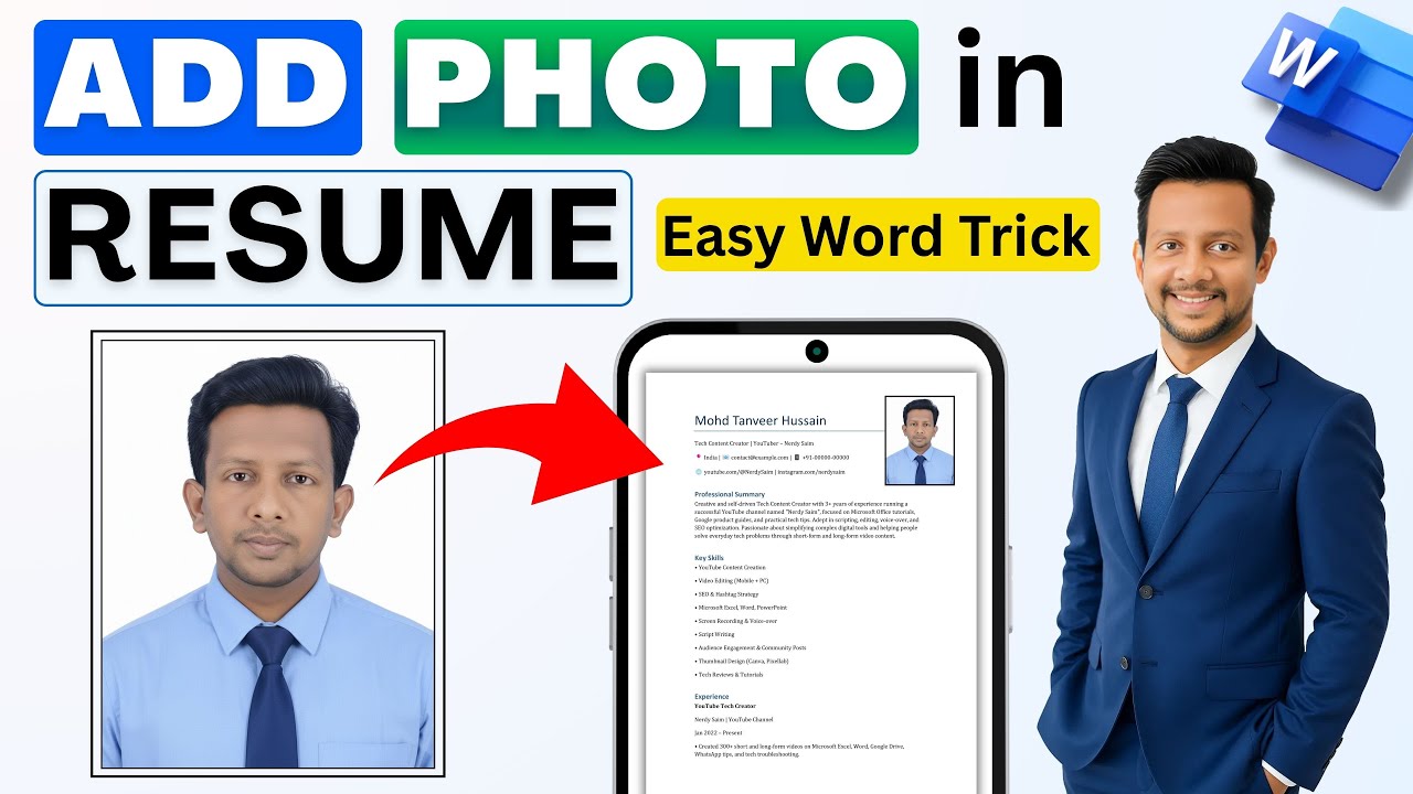 How to Add Photo in Resume in Mobile | Insert Picture in Word Resume Easily 📱