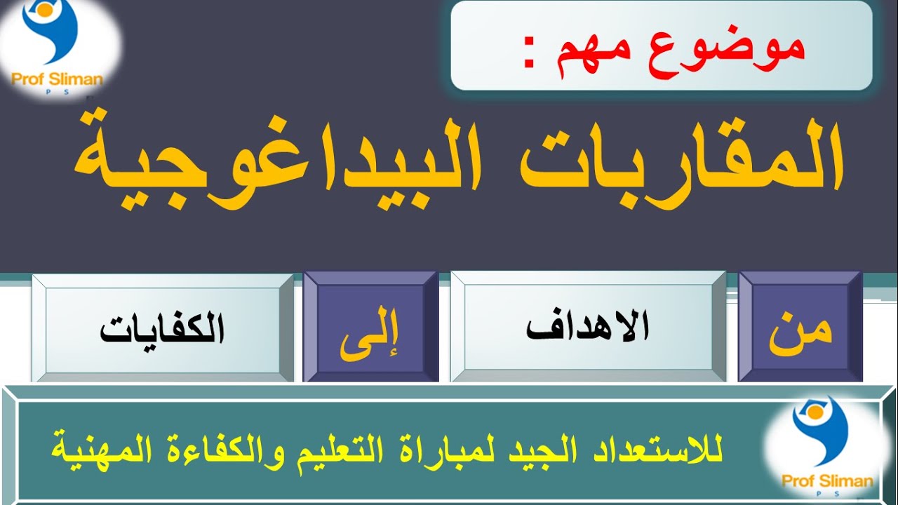 علوم التربية : المقاربات البيداغوجيا ؛ من المقاربة بالأهداف إلى المقاربة بالكفايات