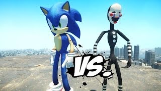 Sonic The Hedgehog Vs The Puppet (Five Nights At Freddy's Characters) EPIC BATTLE