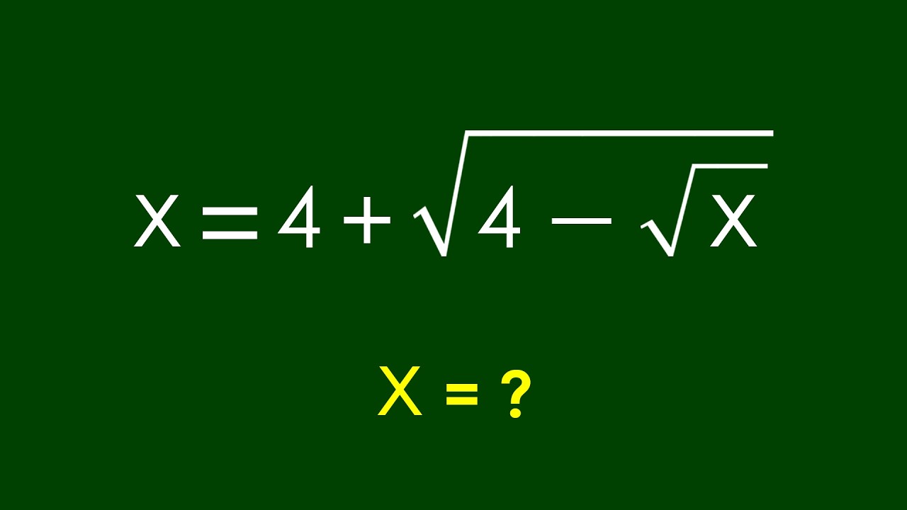 Интересная алгебраическая задача | Математическая олимпиада x=?