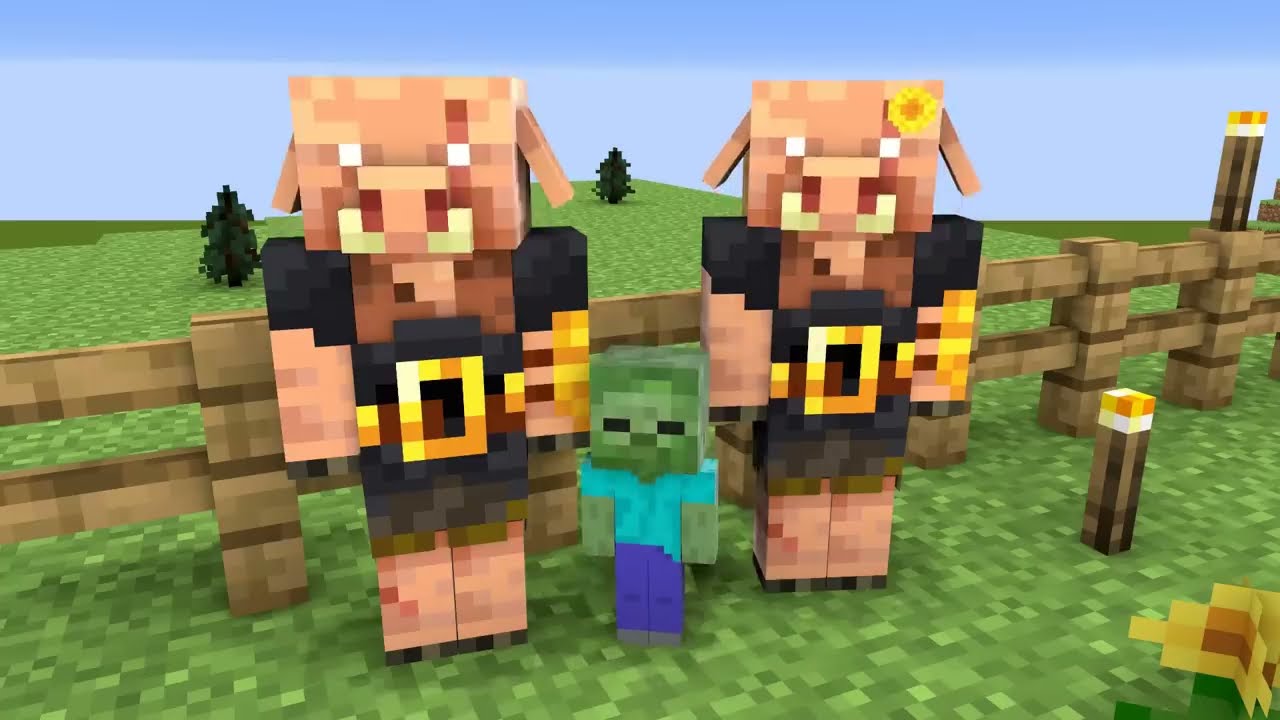 Baby Piglin Brute and Baby Zombie Sad Story - Minecraft Animation