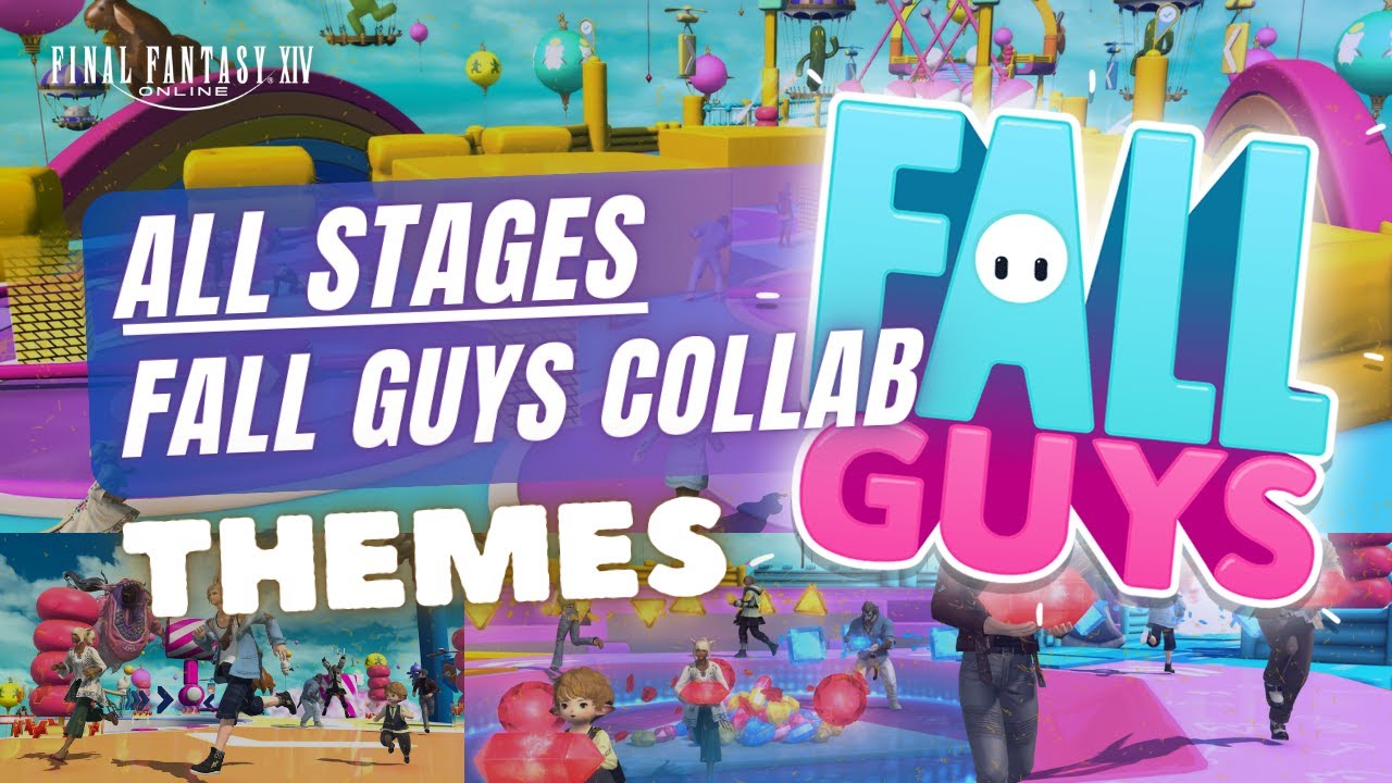 FFXIV x Fall Guys 👑 - All 5 Stages Themes || Gameplay & Music Compilation || FFXIV