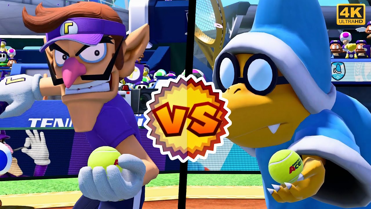 Team Waluigi Daisy Vs. Team Kamek Bowser Jr. - Mario Tennis Aces ⁴ᴷ | Expert Difficulty