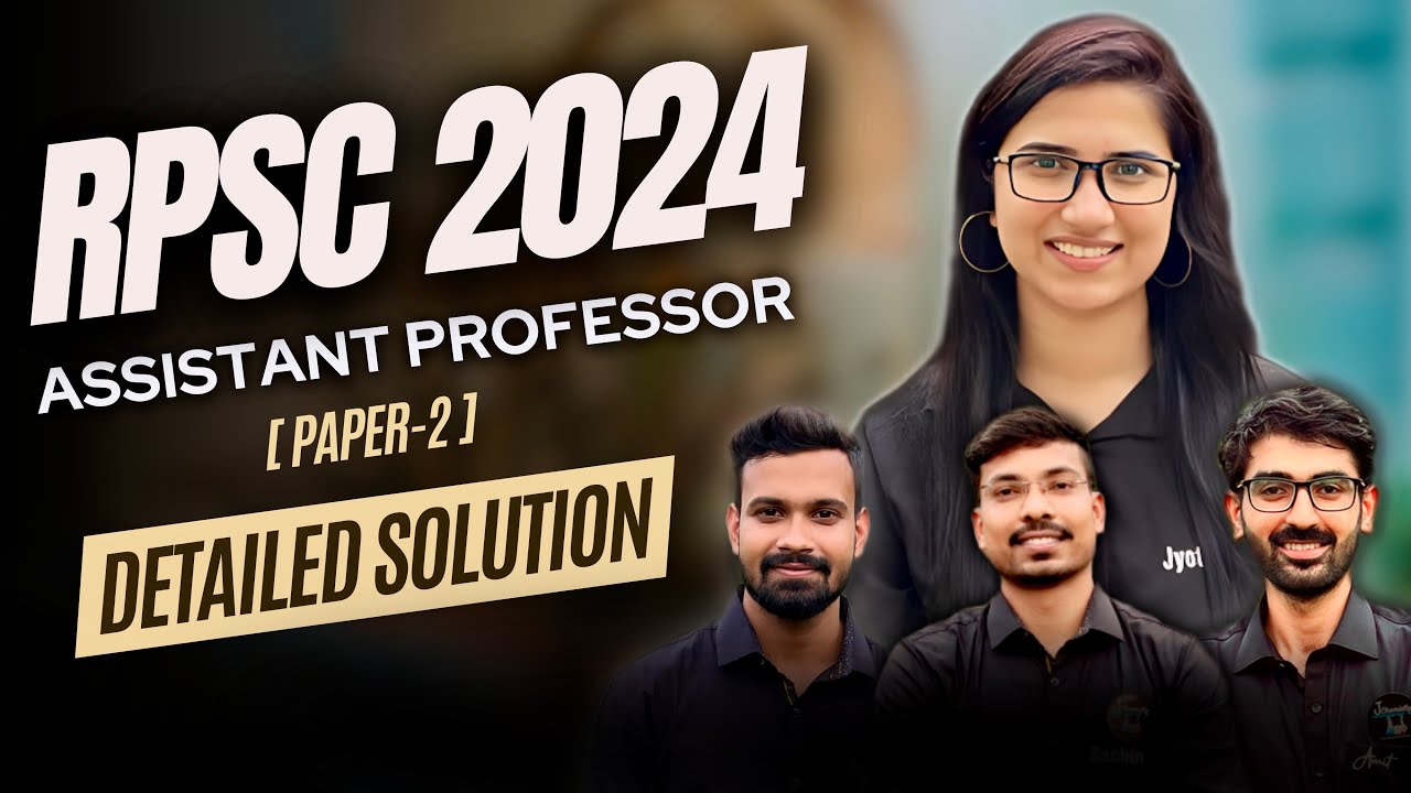 RPSC Assistant Professor Paper 2 Chemistry Solution | RPSC 2024 Chemistry Paper Solution | RPSC exam