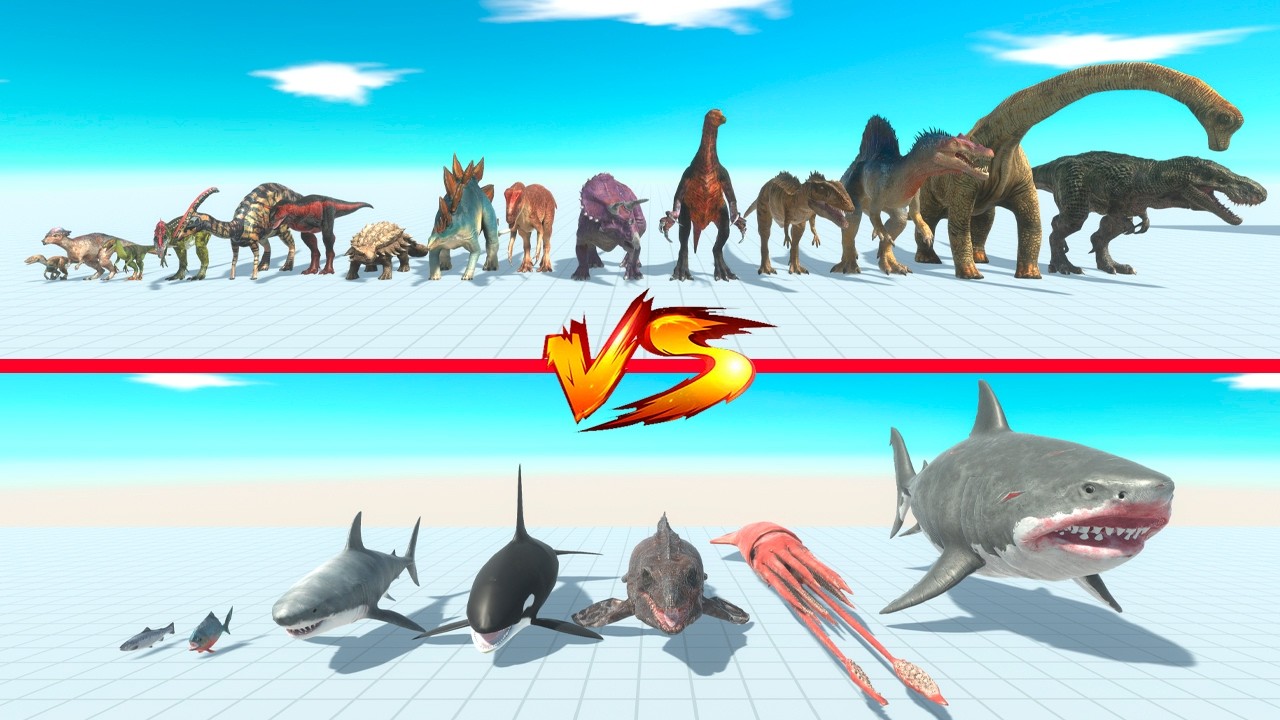 Aquatics vs Dinosaurs - Animal Revolt Battle Simulator
