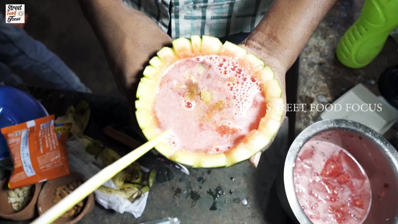 Watermelon Juice Making Video - How To Prepare || Best Cool Juice in Summer || Street Food Focus