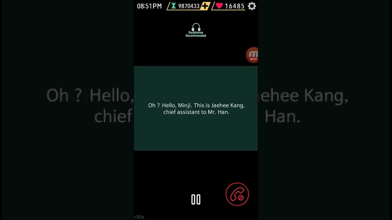 707 mimicking Jaehee - V Route phone call