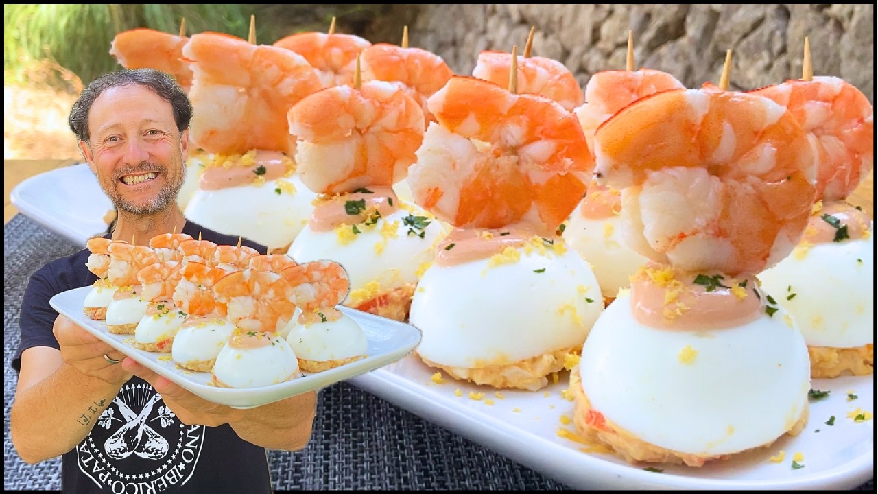 HUEVOS Rellenos de Langostinos ¡Receta Fresquita! 😃 - GUILLE RODRIGUEZ