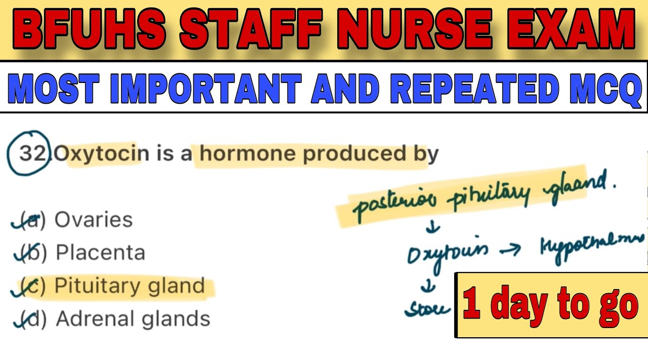 BFUHS STAFF NURSE EXAM MCQ 2024 | BFUHS STAFF NURSE PREVIOUS YEAR QUESTION PAPER | BFUHS STAFF NURSE