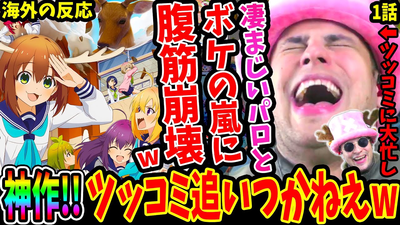 【しかのこのこのここしたんたん1話 海外の反応】神作！前情報ほぼ無しで視聴したら凄まじいパロとボケの嵐に腹筋崩壊wwツッコミ追いつかず大忙しにw【My Deer Friend Nokotan EP1】
