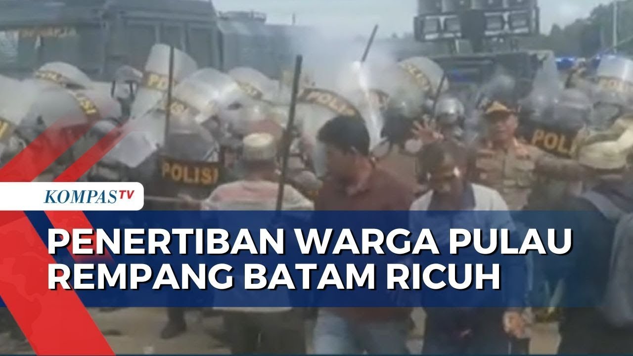 Warga Bentrok dengan Aparat di Pulau Rempang Batam, Massa Tolak Pematokan Lahan!
