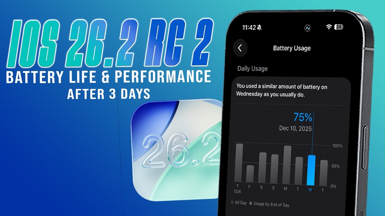 Время автономной работы и производительность iOS 26.2 RC 2 (после 3 дней)