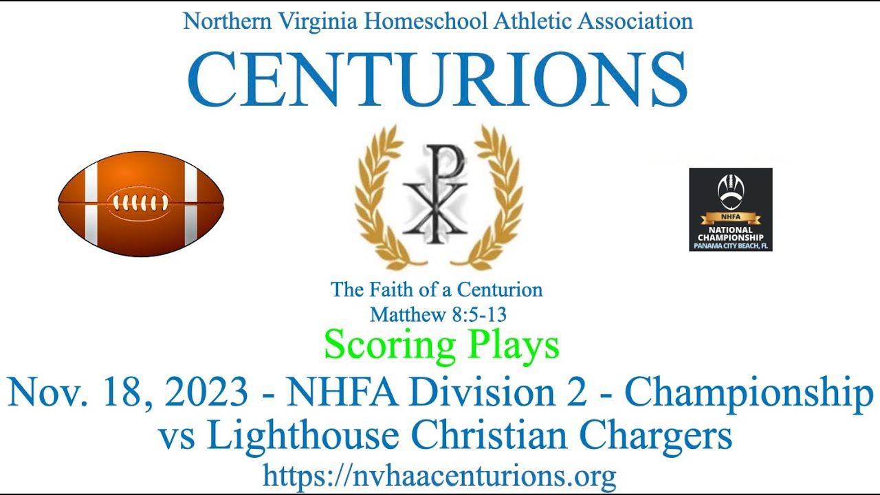 2023 11-18 Scoring Plays - NHFA DIV 2 Championship - vs Lighthouse Christian Chargers