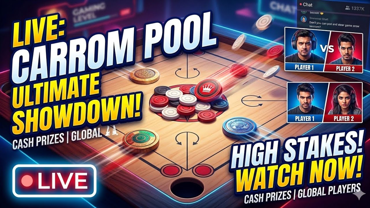 🎮Carrom pool game live stream online match today