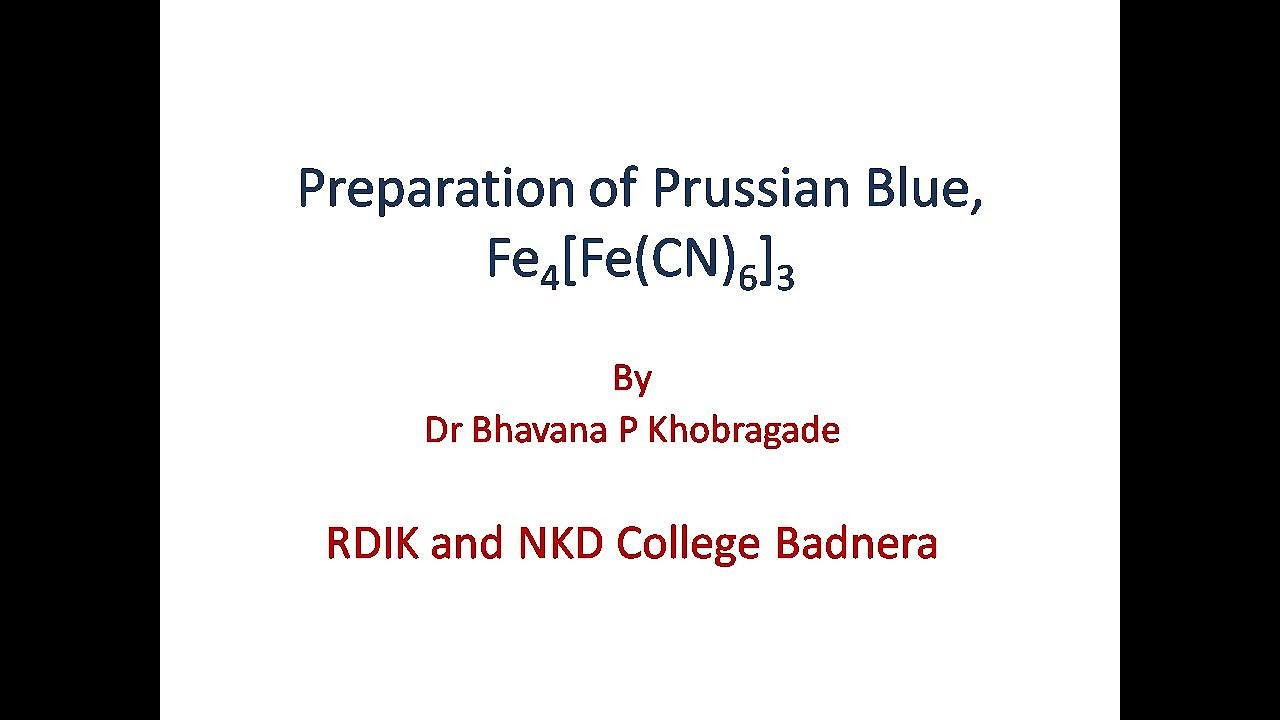 Preparation of purssian blue