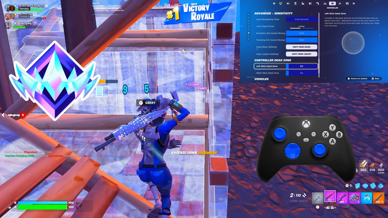 Simple Edit + NEW BEST Controller Settings For Fortnite Chapter 6 (PS4/PS5/XBOX/PC)