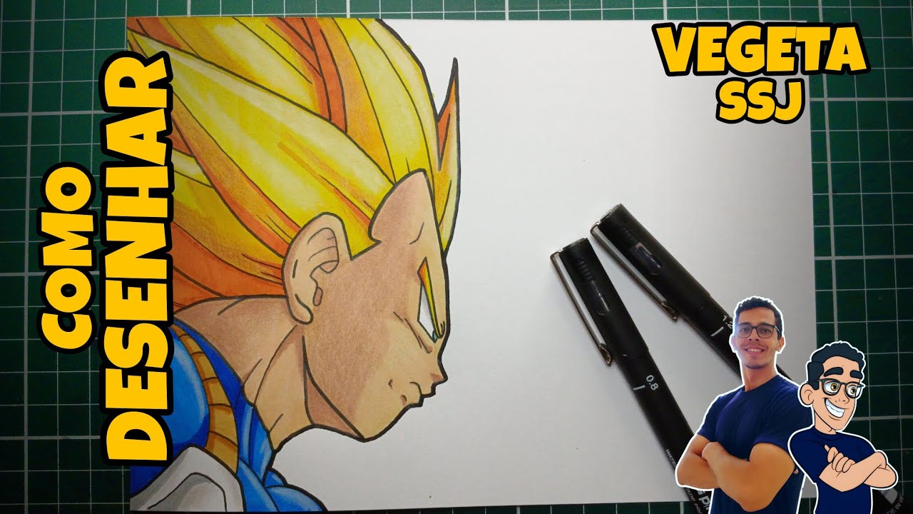 COMO DESENHAR O VEGETA SSJ parte 1 - HOW TO DRAW VEGETA SSJ